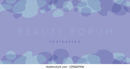 Abstract textured luquid horizontal element in violet and blue. Liquid shapes inspired by river stones. Vector motif for cards, header, background, web and print design.