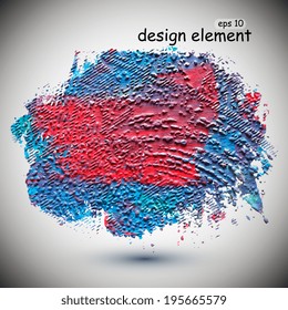 Abstract textured multicolored background acrylic paint. Vector illustration 