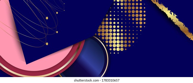 Abstract textured pink and gold elements details background with black and fancy shiny elements universal design dressing luminous color golden