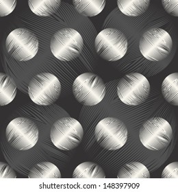 Abstract textured polka dot petals. Seamless pattern. Vector.