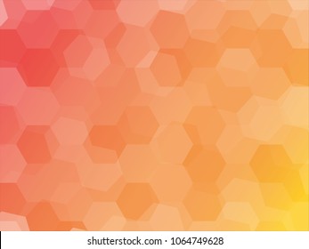 Abstract textured polygonal background-Orange background Geometric hexagons with various gradients.Vector illustration eps 10.