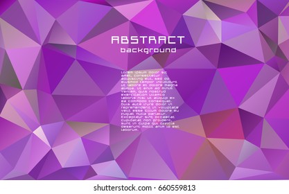 Abstract textured polygonal vector blurry triangle background. Multicolor, purple, blue, bright tender
