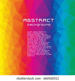 Abstract textured polygonal vector blurry triangle background. Multicolor, rainbow, red, blue, yellow green orange