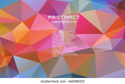 Abstract textured polygonal vector blurry triangle background. Multicolor, pink, lipstick, cosmetics, gentle bed female