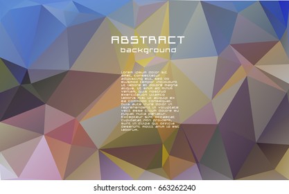 Abstract textured polygonal vector motley triangle background. Red, brown, blue, white light