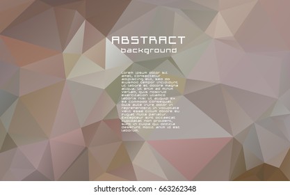 Abstract textured polygonal vector motley triangle background. Coffee, brown, chocolate, warm light