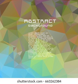 Abstract textured polygonal vector motley triangle background. Light, green, yellow, green
