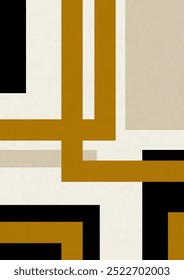 Abstract textured poster with geometric shapes. Modern aesthetic minimalist art