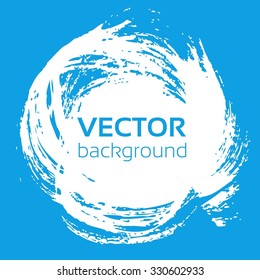 Abstract  textured round stroke on blue background