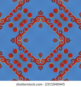 Abstract textured seamless background in blue and red colors