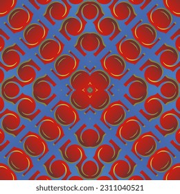 Abstract textured seamless background in blue and red colors