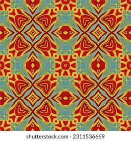 Abstract textured seamless background in blue and red colors