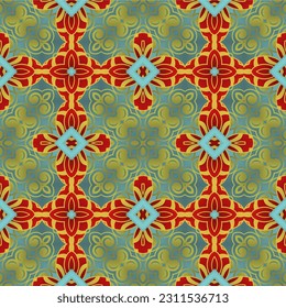 Abstract textured seamless background in blue and red colors