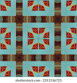 Abstract textured seamless background in blue and red colors