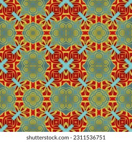 Abstract textured seamless background in blue and red colors