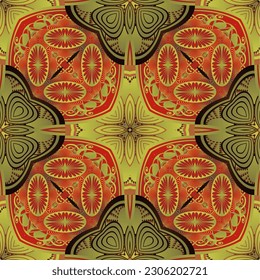 Abstract textured seamless background in brown and golden yellow colors