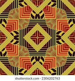 Abstract textured seamless background in brown and golden yellow colors