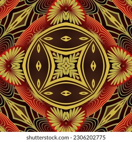 Abstract textured seamless background in brown and golden yellow colors