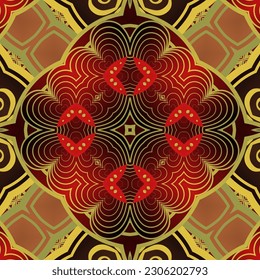 Abstract textured seamless background in brown and golden yellow colors