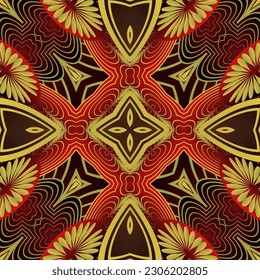 Abstract textured seamless background in brown and golden yellow colors