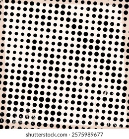 Abstract Textured Square Dotted Halftone Retro Paper Print Texture Frame Vector Wallpaper