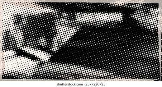 Abstract Textured Square Dotted Halftone Retro Paper Print Texture Frame Vector eps 10