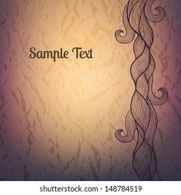 Abstract textured vector background with doodle decorative element