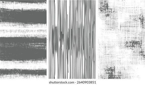 Abstract textured vector graphics collection of grayscale patterns for design projects and backgrounds offering creative variety