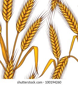 Abstract textured wheat field. Seamless pattern. Vector.