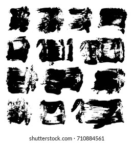 Abstract textured wide brush strokes isolated on a white background