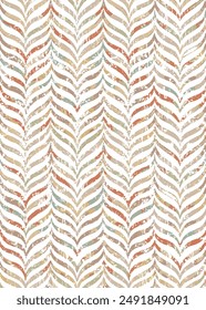 Abstractas patrón de tejido artesanal de estilo boho y zigzag texturizado. Diseño étnico tradicional para la ropa y el fondo textil, Chevron moderno en el patrón de primavera.