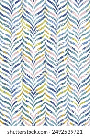 Abstractas patrón de tejido artesanal de estilo boho y zigzag texturizado. Diseño étnico tradicional para la ropa y el fondo textil, Chevron moderno en el patrón de playa de verano.