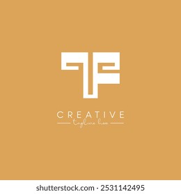 Abstract TF FT Letter Artistic Stylish Logo Design. Initial Based Vector.