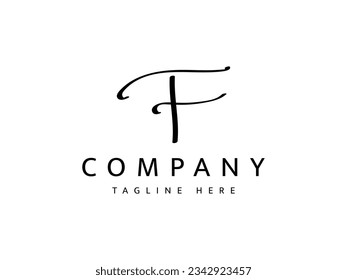 abstraktes Logo-Design von TF in Handschrift