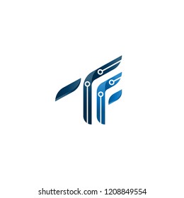Abstract TF letter initial logo. symbol of TF geometry, alphabet icon vector logo template. minimalist and modern initial logo or signature.