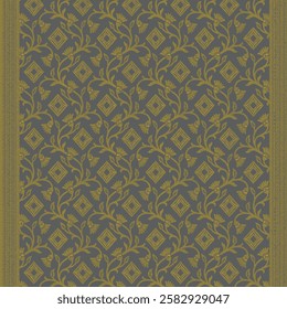 abstract Thai gold flower tradition culture art seamless pattern illustration design background element can be used for decoration, wallpaper, pattern fills, web page background,surface textures.