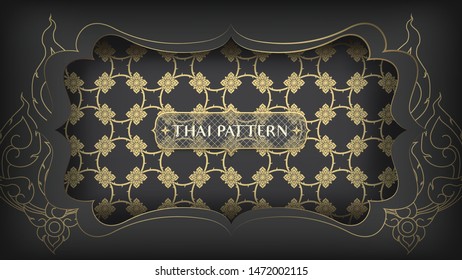 Abstract Thai white flowers pattern on  realistic stripes of paper art background.