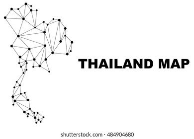 Abstract Thailand map lines connection. Vector illustration