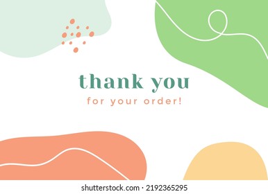 Abstract thank you for your order card.