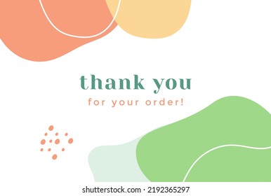 Abstract thank you for your order card.