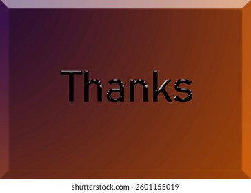 Abstract Thanks Text Effect Design Purple Background