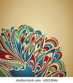 abstract  thanksgiving background with stylized turkey tail - country grunge style