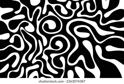 Tema abstracto formas de color blanco y negro estilo líquido artístico página de fondo vectorial