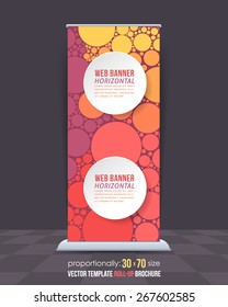 Abstract Theme Business Roll-Up Banner Design, Advertising Vector Template 