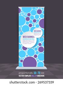 Abstract Theme Business Roll-Up Banner Design, Advertising Vector Template 