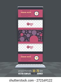 Abstract Theme Business Roll-Up Banner Design, Advertising Vector Template 