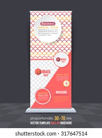 Abstract Theme Business Roll-Up Banner Design, Advertising Vector Template 