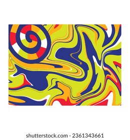 Abstract themed handwritten drawings with bright and colorful design art illustration style