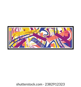 Abstract themed vector handwritten drawings with bright and colorful design art illustration style