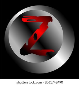 Resumen del logotipo vectorial temático con la letra Z en un círculo y una sencilla combinación de gradaciones de color.